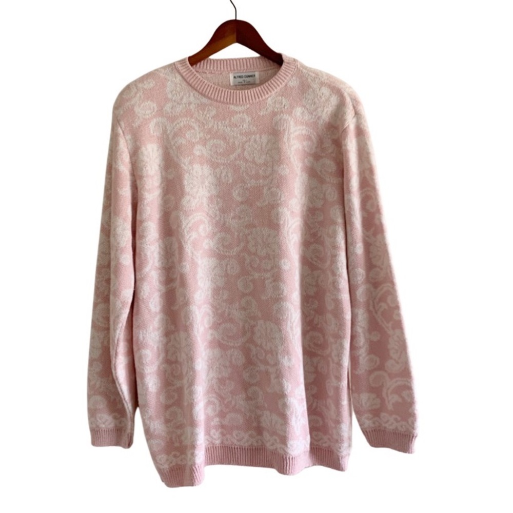 Vintage 1980’s Alfred Dunner 2 Piece Set Powder Pink Floral Sweater - Picture 4 of 16
